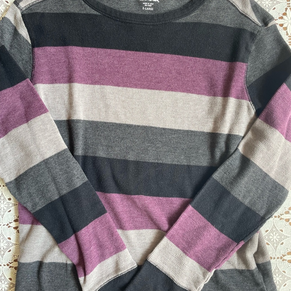 Striped Long Sleeve Henley
